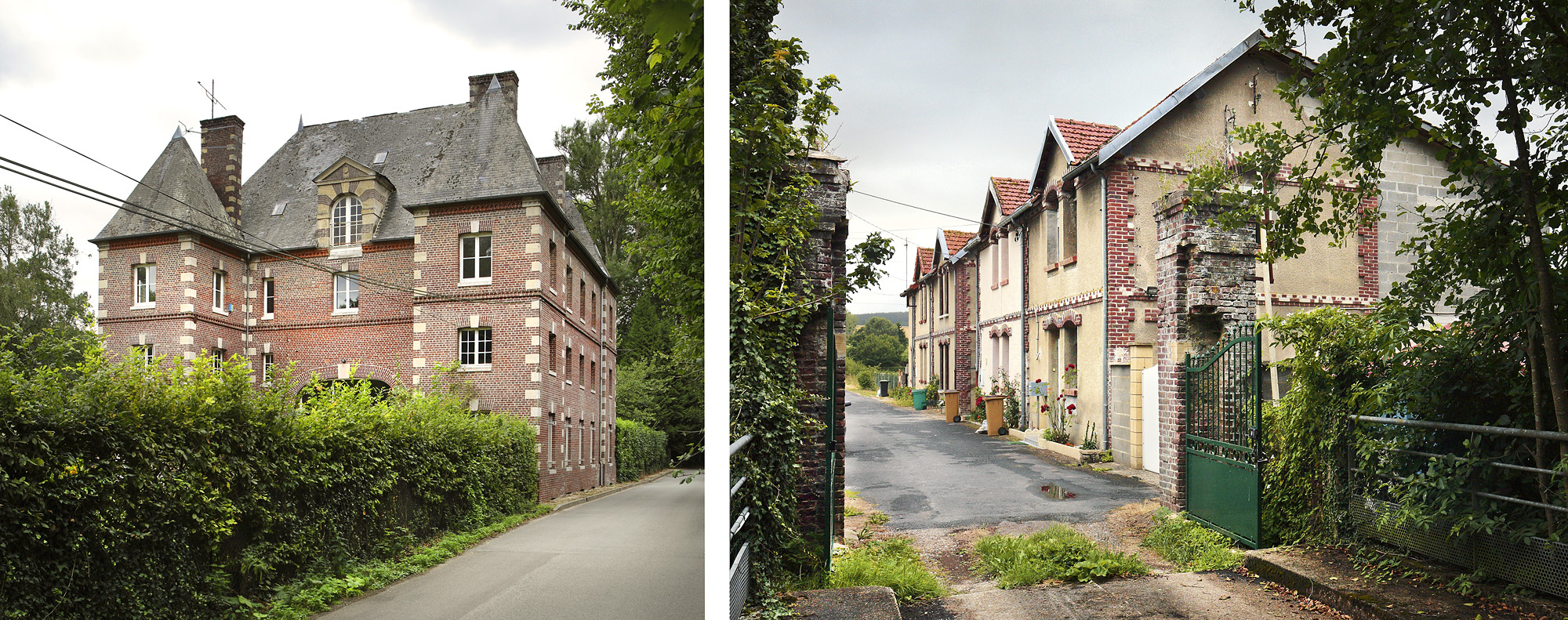 Château du directeur et logements ouvriers édifiés à proximité de la filature. 