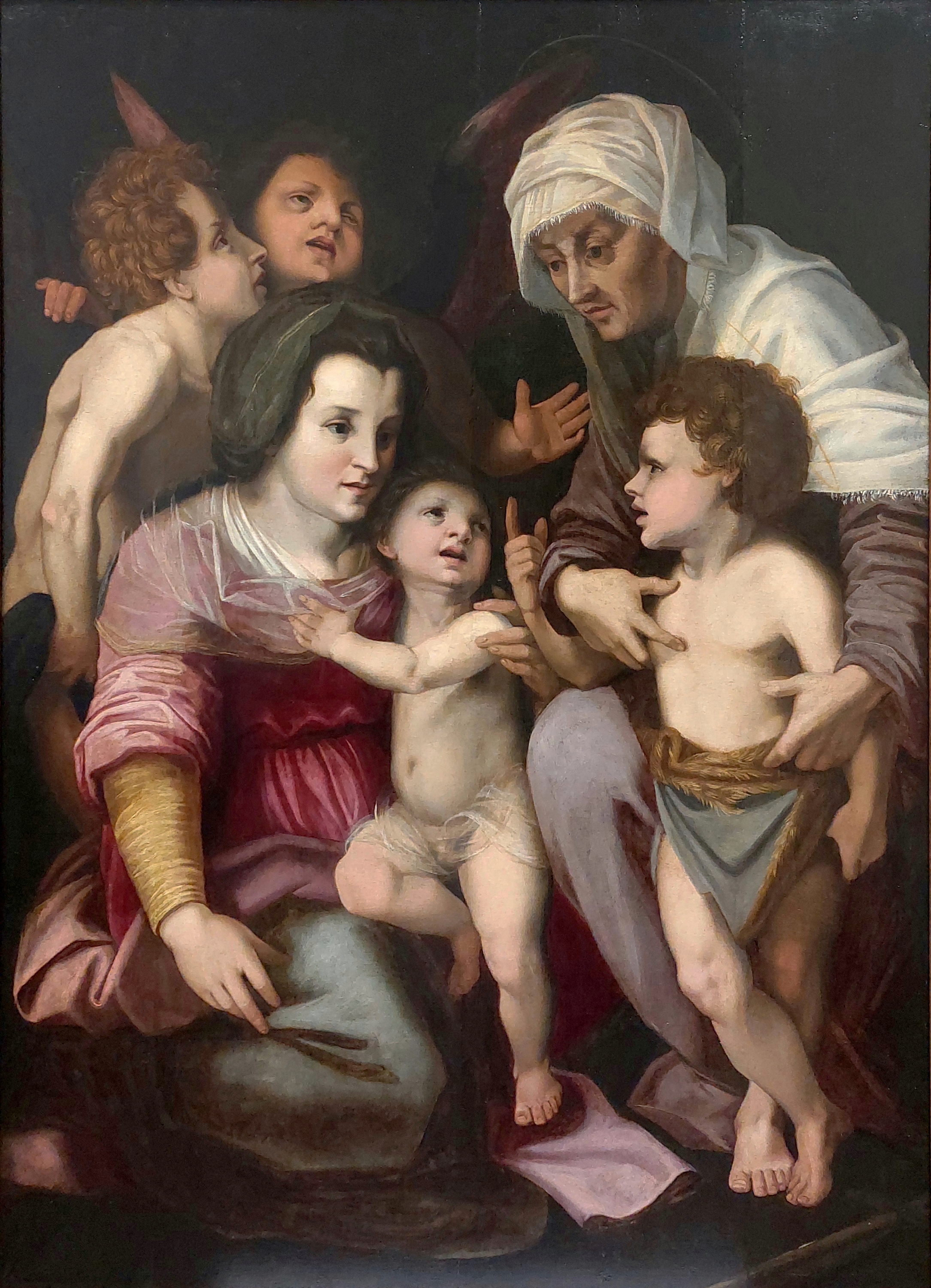 La Sainte Famille aux anges, Eglise paroissiale Saint-Jean Baptiste à Mauny. 