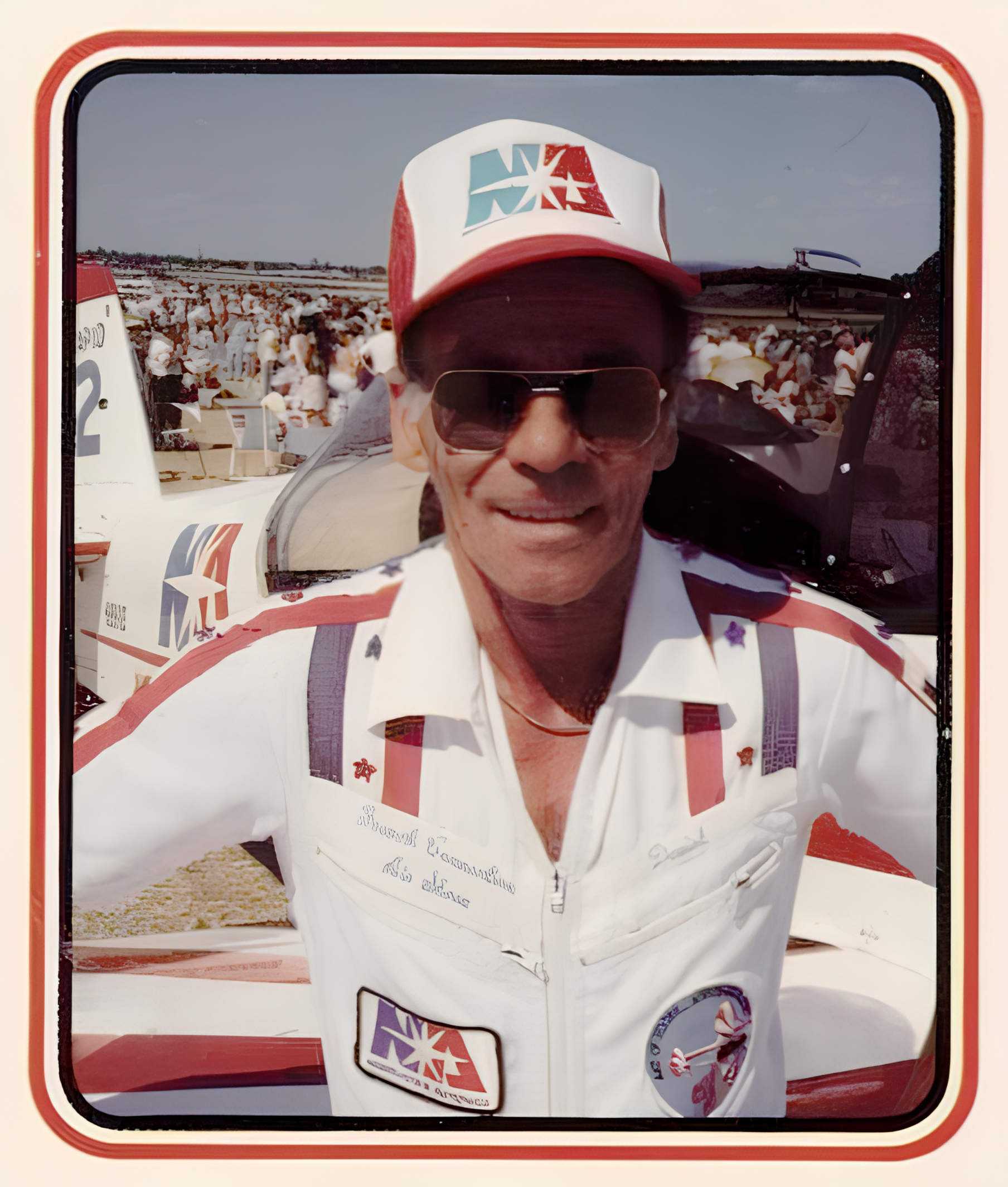 Daniel Héligoin aux Etats-Unis, carte de la série SportStars Air Show Stars,1988 