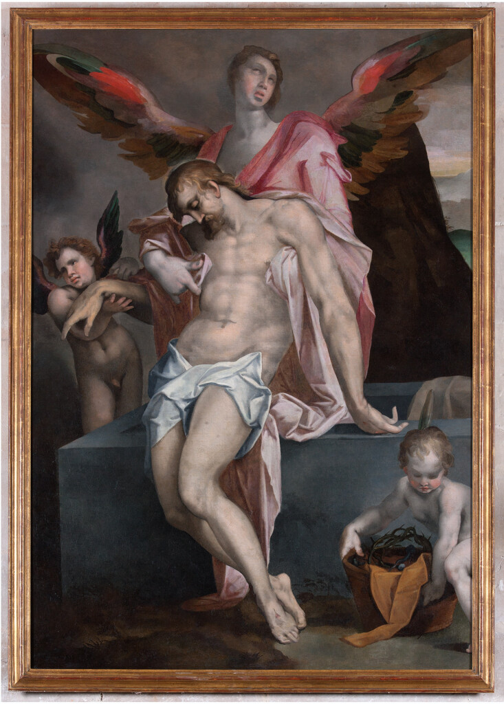 siècle « Christ soutenu par un ange », œuvre d’Hendrick Goltzius 