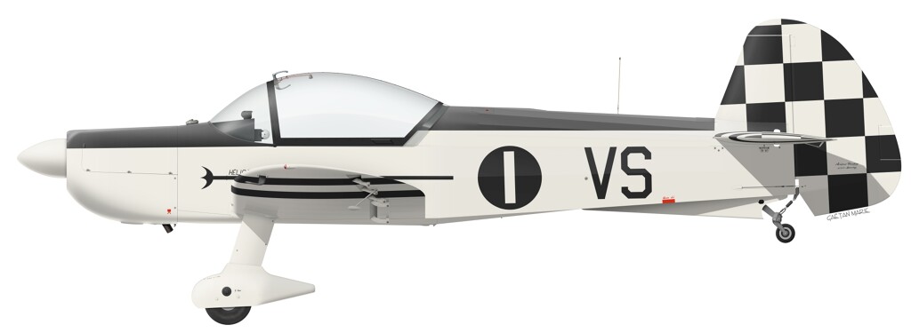 Avion CAP 10B n°1 ; Armée de l'Air, CAP 10B n°1, F-TFVS, sortie des ateliers Mudry, novembre 1970. Profil de Gaëtan Marie.