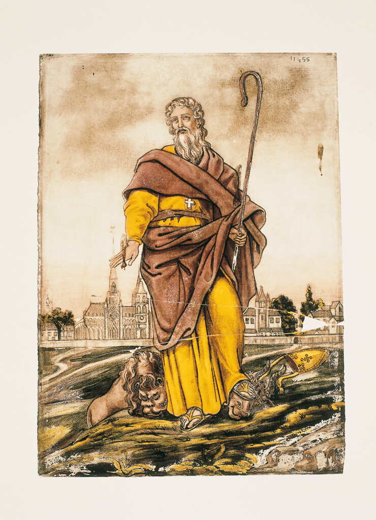Ensemble du mobilier du musée d'Evreux (Evêché) ; Saint Taurin, détail