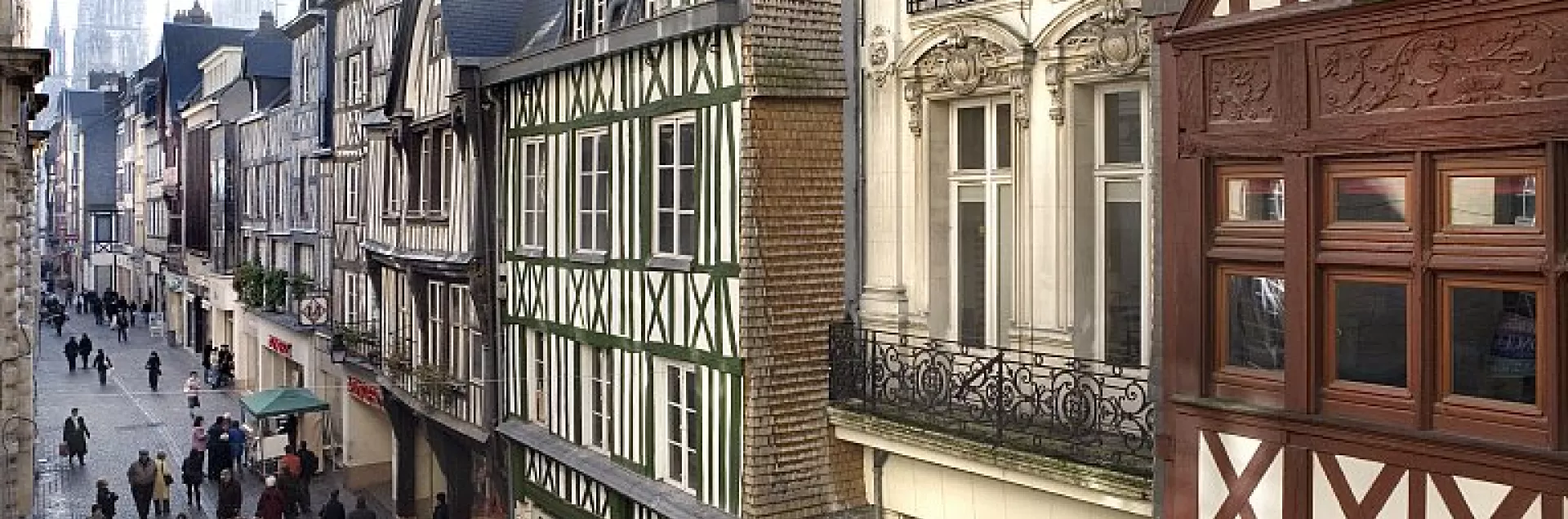 Photographie de la rue du gros Horloge à Rouen
