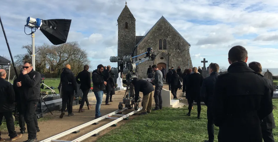 Image d'un tournage dans le Cotentin